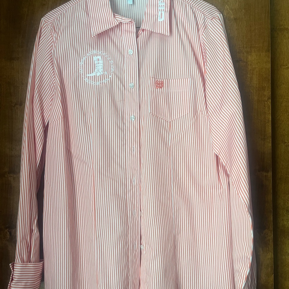 Cinch Red and White Button Down Shirt